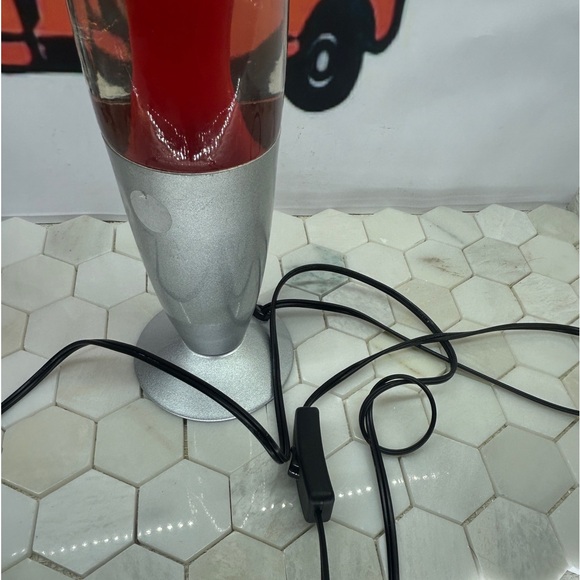 Lava Lamp Bullet Silver Base With Red Lava Tested & Works Well - Picture 2 of 4